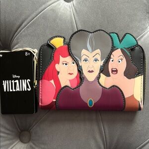 Disney Loungefly Black and Red Villains Wallet